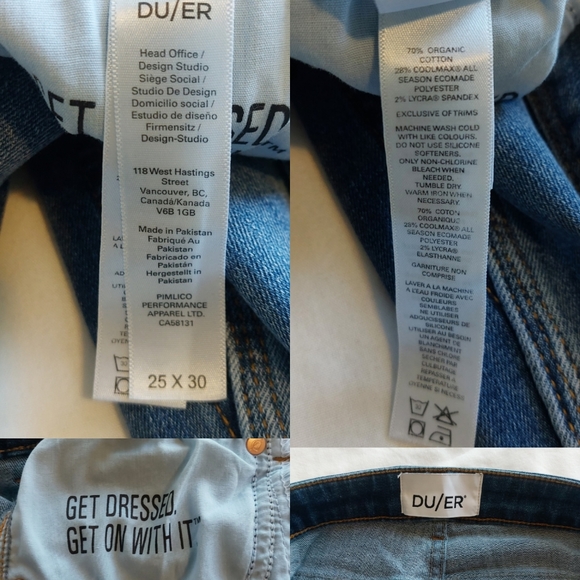 DU/ER Duer Performance Denim Girlfriend Jean Indigo Medium Wash Size 25 - Picture 16 of 16